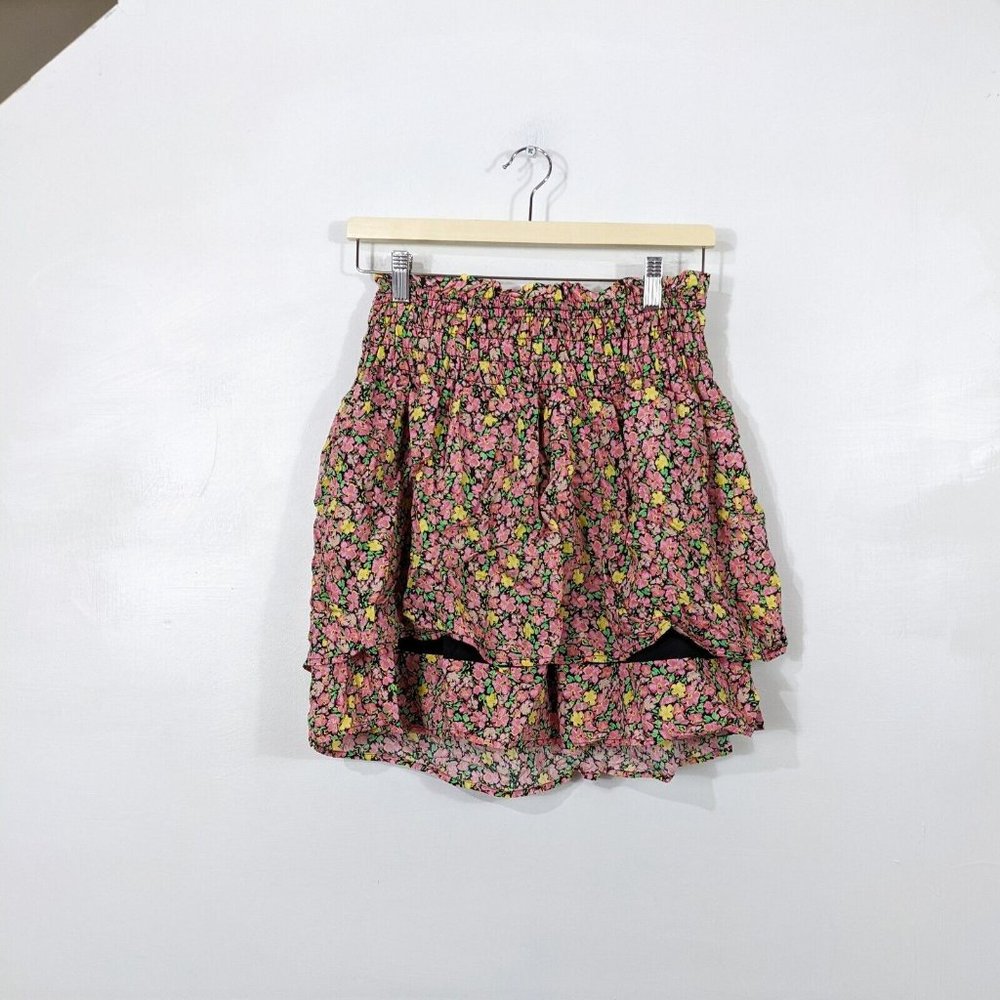 VERO MODA Women's NWT Floral Tiered Vmelli Short Skirt Size Small Geranium